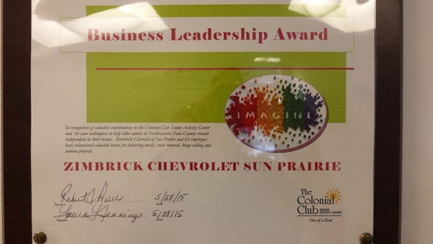 Zimbrick Chevrolet in SUN PRAIRIE WI Community Involvement