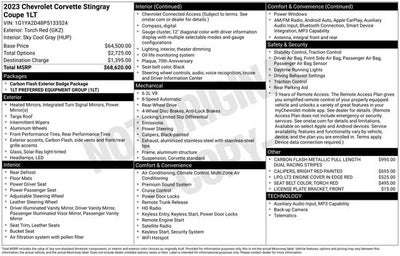 2023 Chevrolet Corvette Stingray 1LT