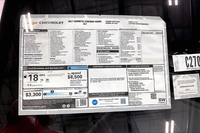2027 Chevrolet Corvette Stingray 2LT