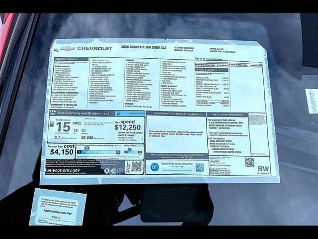 2026 Chevrolet Corvette Z06 3LZ