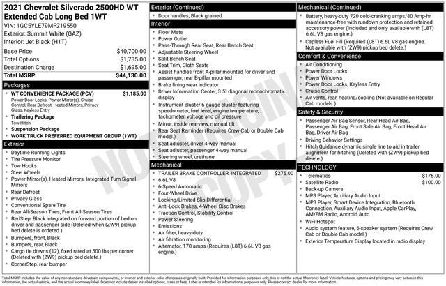 2021 Chevrolet Silverado 2500 HD Work Truck