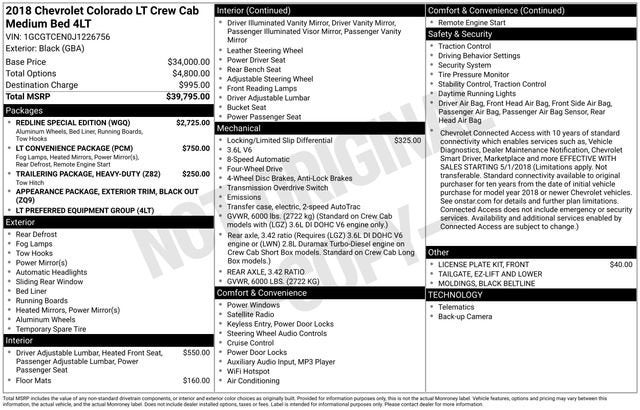 2018 Chevrolet Colorado 4WD LT