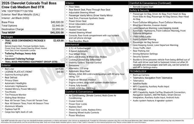 2026 Chevrolet Colorado Trail Boss