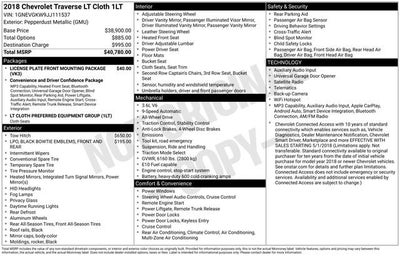 2018 Chevrolet Traverse LT Cloth