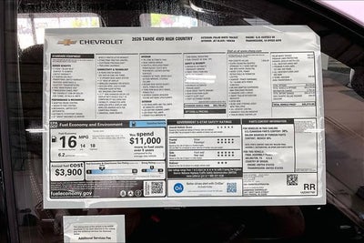 2026 Chevrolet Tahoe High Country