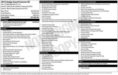 2016 Dodge Grand Caravan SE