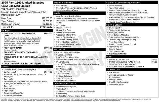 2025 RAM 2500 Limited Mega Cab 4x4 6'4" Box