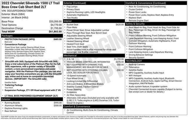 2022 Chevrolet Silverado 1500 LT Trail Boss