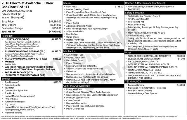 2010 Chevrolet Avalanche LT