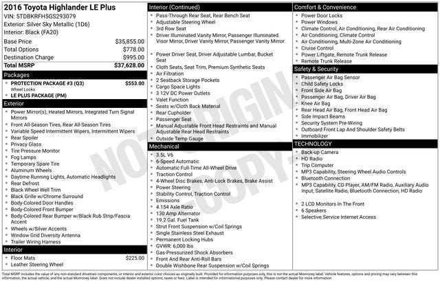 2016 Toyota Highlander LE V6