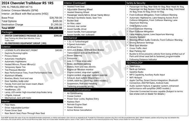 2024 Chevrolet Trailblazer RS