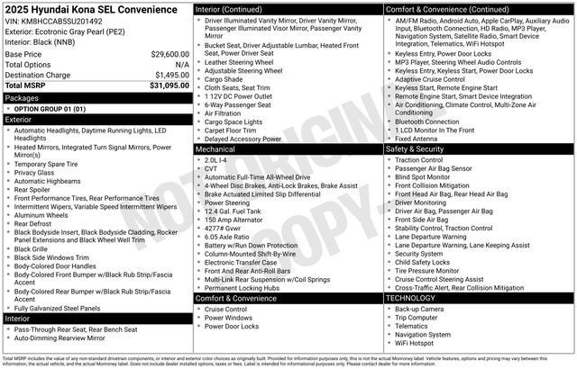 2025 Hyundai Kona SEL Convenience