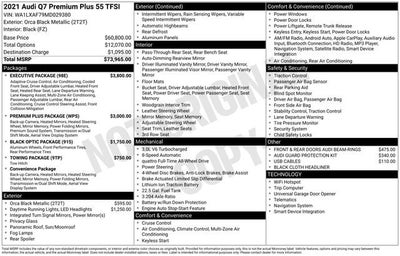 2021 Audi Q7 Premium Plus 55 TFSI quattro Tiptronic