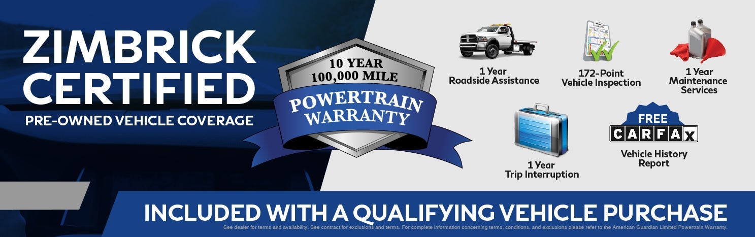 Zimbrick Certified Pre-Owned Vehicle Coverage Program